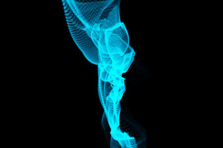 Blue glowing black backgroundの写真素材