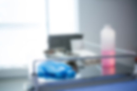 Blurry of surgical tray in operation roomの写真素材