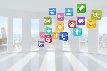 Computing application iconsの写真素材