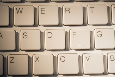 Overhead of white keyboard