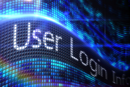Digitally generated User login on digital screenの写真素材