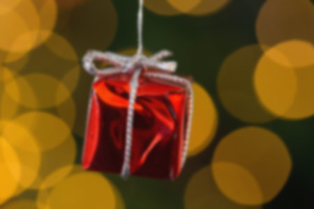 Red christmas gift decoration hanging