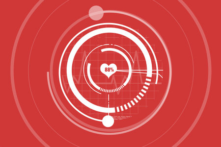 Digital composite of heart icon, close-upの写真素材