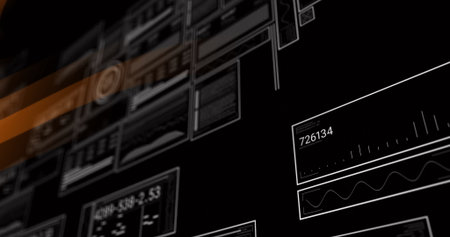 Displaying panels showing 726134 numeric display waveform graph and orange highlights in workspace....
