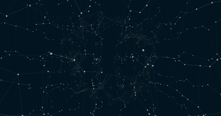 Abstract mesh network forming digits 10 in virtual network scene, with white nodes and thin lines....