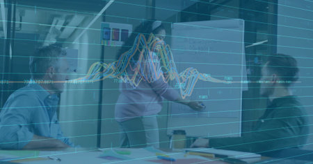 Animation of 6g texts over spotsの写真素材