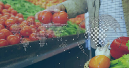 Animation of christmas winter scenery and snow falling seen through windowsの写真素材