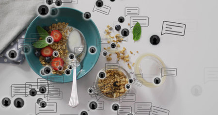 Mother swiping technology charts for collaboration, daughters tapping dashboard following gesturesの写真素材