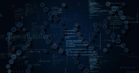 Displaying network graph at analytics dashboard featuring translucent nodes and code snippets....