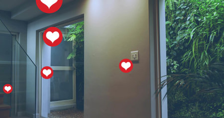 Featuring central beige wall displaying mounted light switch in entryway. Hallway, interior,...