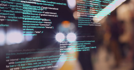 Image of data processing over underground. global business and digital interface concept digitally...