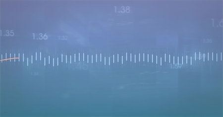 Displaying equalizer band on dashboard, showing numeric labels, orange curve, gradient background....
