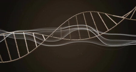 Animation of statistics and data processing on grey background
