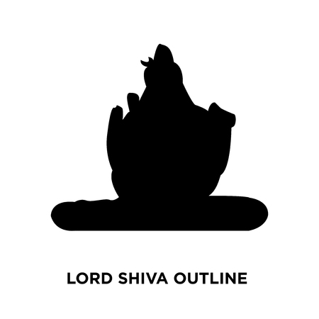 lord shiva outline images on white background, vector illustrationのイラスト素材