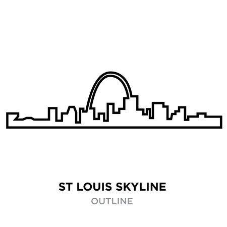 St Louis skyline outline on white background, vector illustrationのイラスト素材