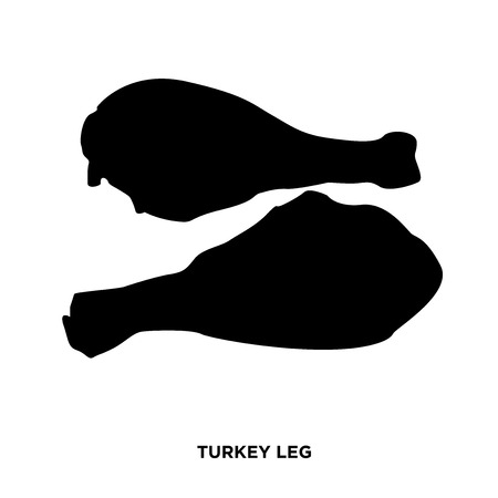 A turkey leg silhouette on white background.のイラスト素材