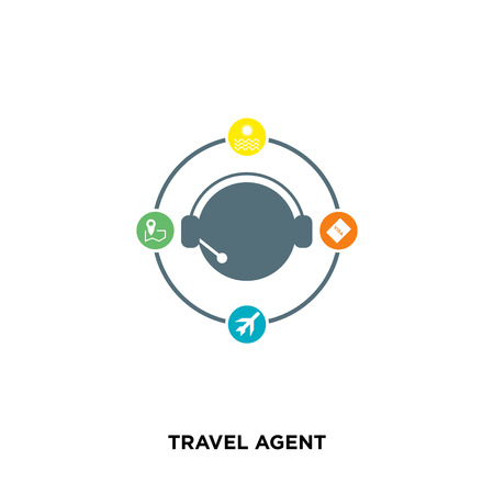 Travel agent icon isolated on white background for your web, mobile and app design.のイラスト素材