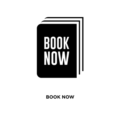 book now icon isolated on white background for your web, mobile and app designのイラスト素材