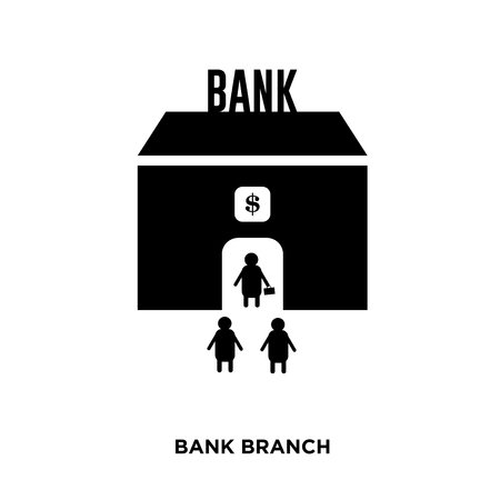 bank branch icon isolated on white background for your web, mobile and app designのイラスト素材