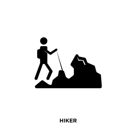 hiker icon isolated on white background for your web, mobile and app designのイラスト素材