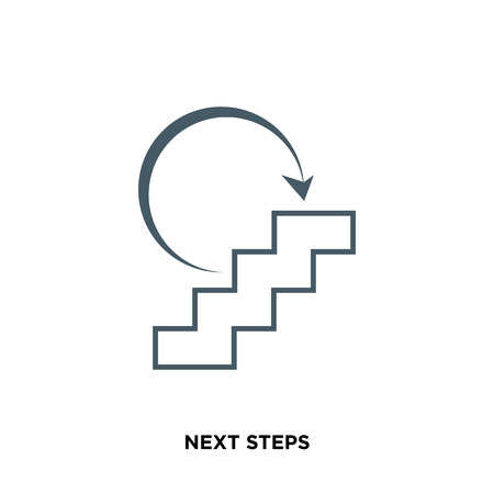next steps icon isolated on white background for your web, mobile and app designのイラスト素材