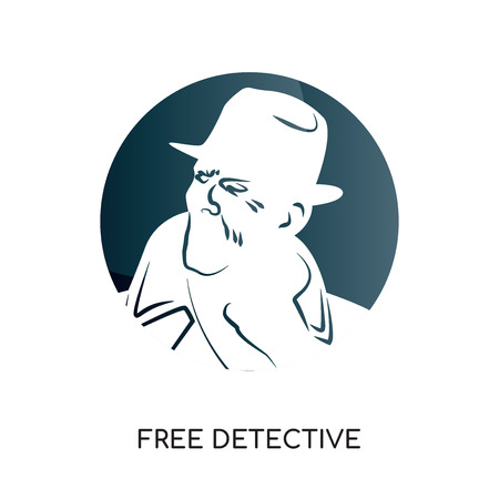 Free detective image isolated on white background.のイラスト素材