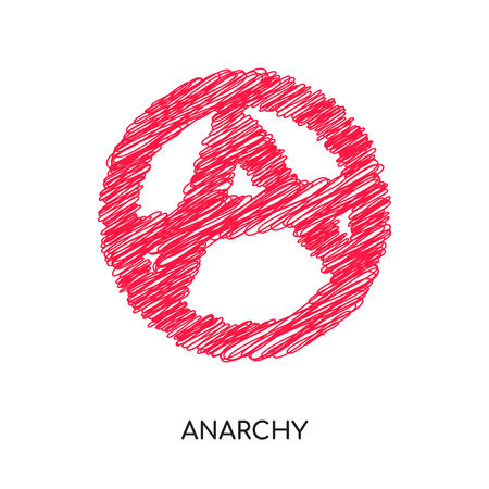 Anarchy icon for web, mobile and app design on white background illustration.のイラスト素材
