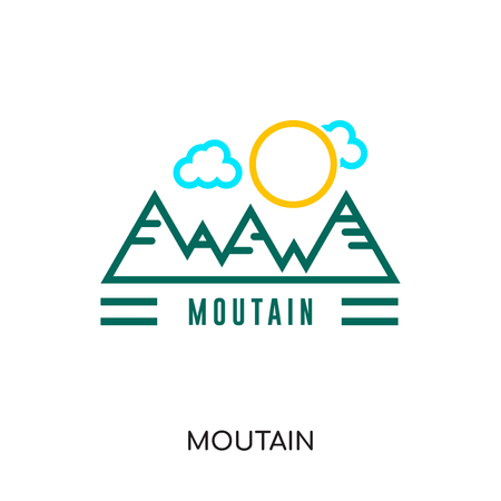 moutain logo isolated on white background for your web, mobile and app designのイラスト素材