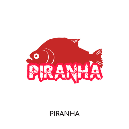 piranha logo isolated on white background for your web, mobile and app designのイラスト素材