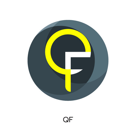 qf logo isolated on white background for your web, mobile and app designのイラスト素材