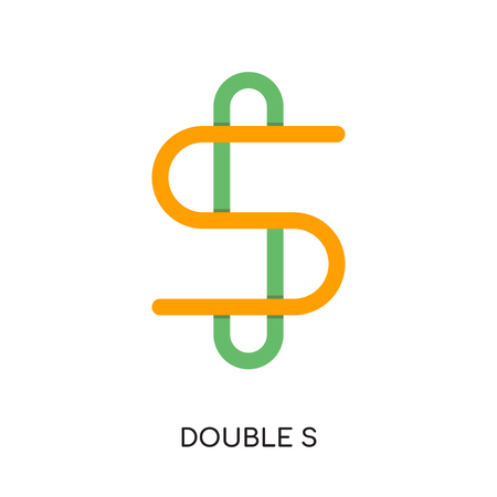 double s logo isolated on white background for your web, mobile and app designのイラスト素材