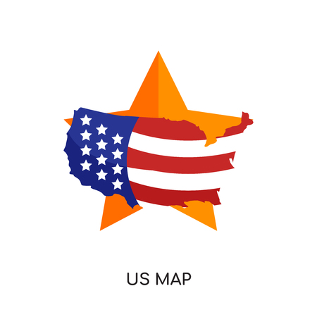us map logo isolated on white background for your web, mobile and app designのイラスト素材