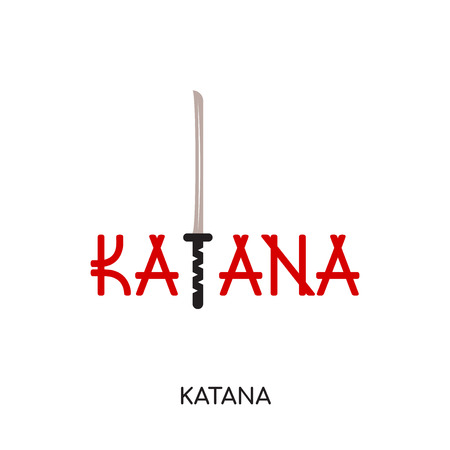 Katana logo isolated on white background for your web, mobile and app designのイラスト素材