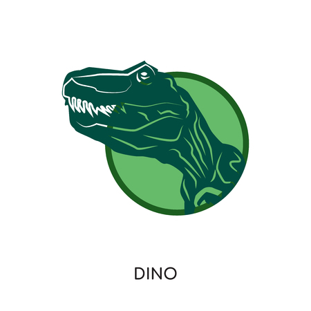 Dino logo isolated on white background for your web, mobile and app designのイラスト素材