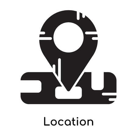 Location icon isolated on white background for your web and mobile app design , black filled vector sign and symbolsのイラスト素材