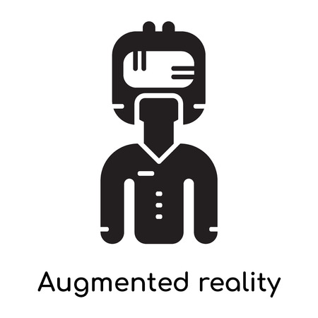 Augmented reality icon isolated on white background for your web and mobile app design , black filled vector sign and symbolsのイラスト素材