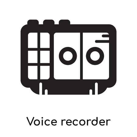 Voice recorder icon isolated on white background for your web and mobile app design , black filled vector sign and symbolsのイラスト素材