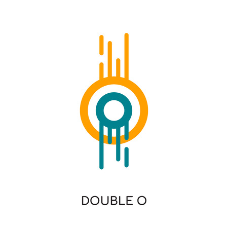 double o logo isolated on white background for your web and mobile app design , colorful vector icon, brand sign & symbol for your businessのイラスト素材