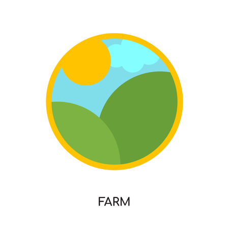 Farm images isolated on white background for your web and mobile app design.のイラスト素材