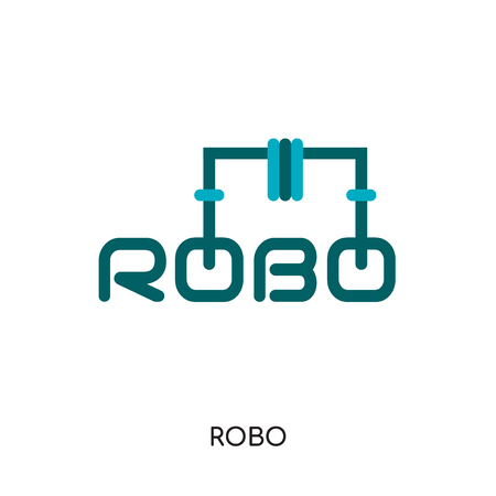 robo logo isolated on white background for your web and mobile app design , colorful vector icon, brand sign & symbol for your businessのイラスト素材