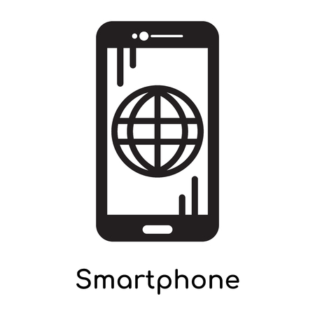 Smartphone icon isolated on white background for your web and mobile app design , black filled vector sign and symbolsのイラスト素材