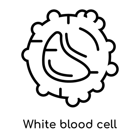 White blood cell icon isolated on white background for your web and mobile app design , vector black sign and symbol , outline thin elementのイラスト素材