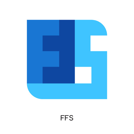 ffs logo isolated on white background for your web and mobile app design , colorful vector icon, brand sign & symbol for your businessのイラスト素材