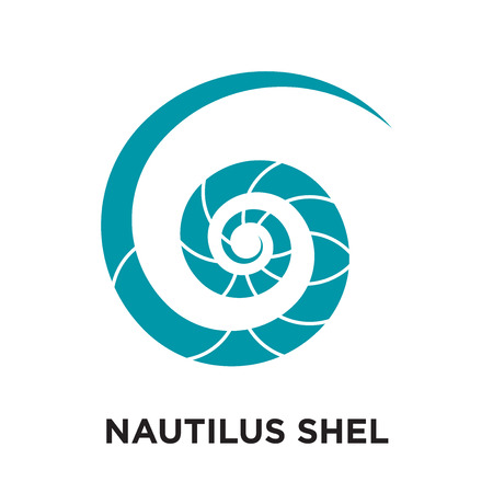 nautilus shell logo isolated on white background for your web and mobile app design , colorful vector icon, brand sign & symbol for your businessのイラスト素材