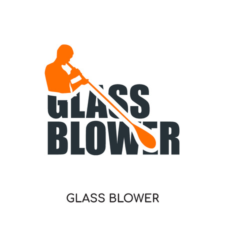 glass blower logo isolated on white background for your web and mobile app design , colorful vector icon, brand sign & symbol for your businessのイラスト素材