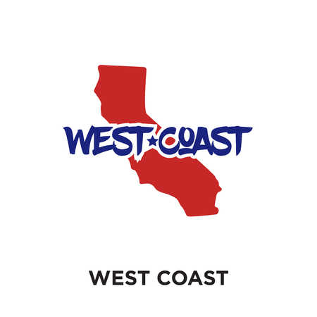 west coast logo isolated on white background for your web and mobile app design , colorful vector icon, brand sign & symbol for your businessのイラスト素材