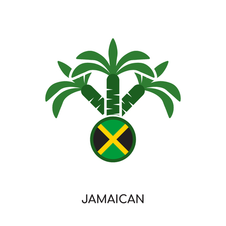 jamaican logo isolated on white background for your web and mobile app design , colorful vector icon, brand sign & symbol for your businessのイラスト素材