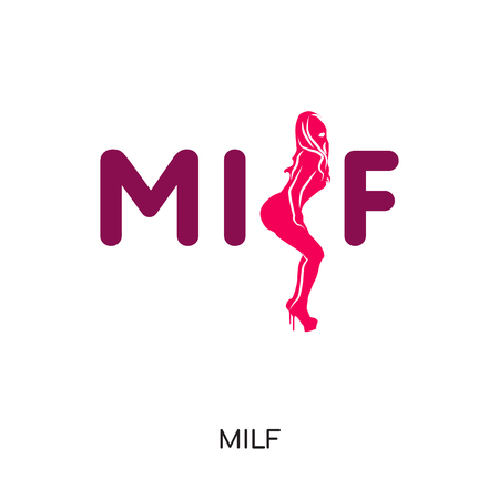 milf logo isolated on white background for your web and mobile app design , colorful vector icon, brand sign & symbol for your businessのイラスト素材