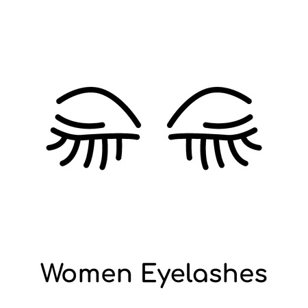 Women Eyelashes icon isolated on white background for your web and mobile app design , vector black...
