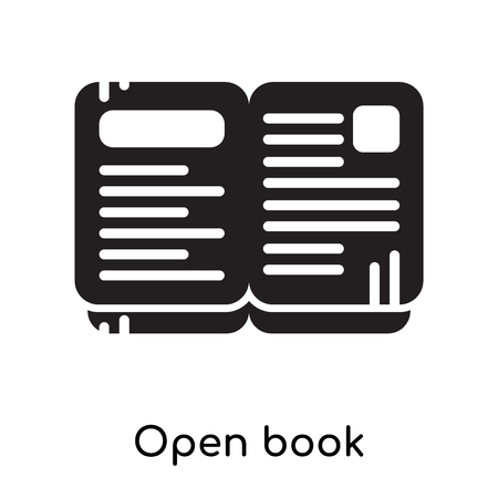Open book icon isolated on white background for your web and mobile app design , black filled vector sign and symbolsのイラスト素材